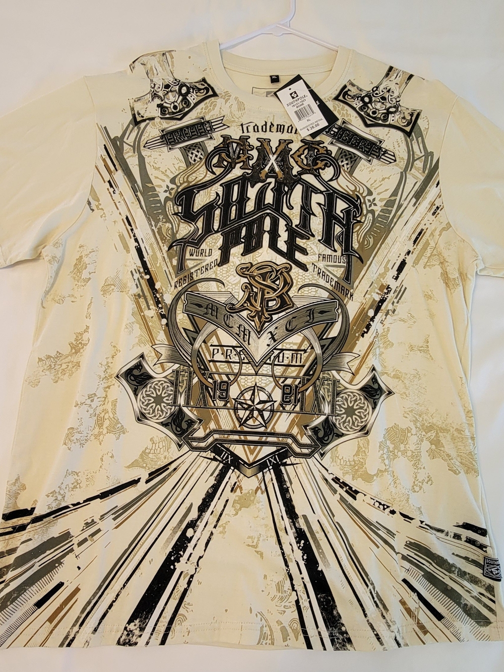 Mens Southpole Tee Bone Size XL NEW with Tags